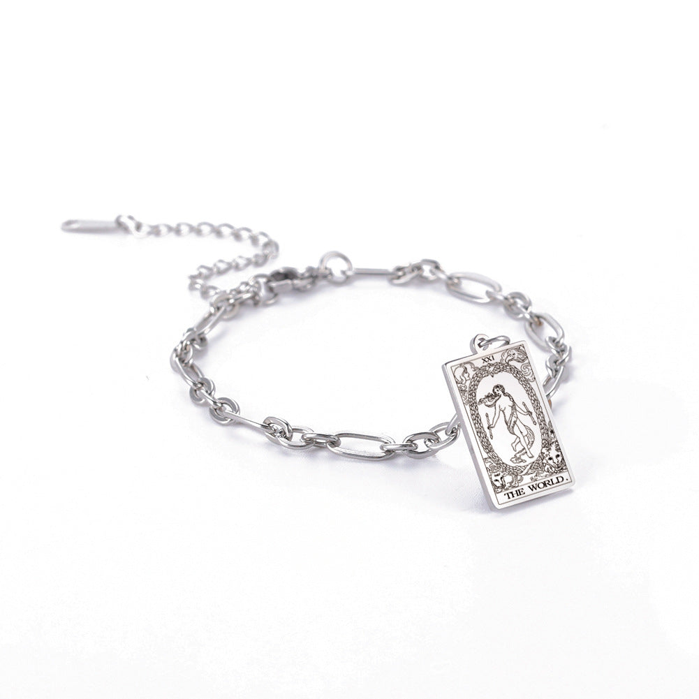 Esoterica Tarot Card Bracelets - Gold or Silver color with Adjustable oval link chain