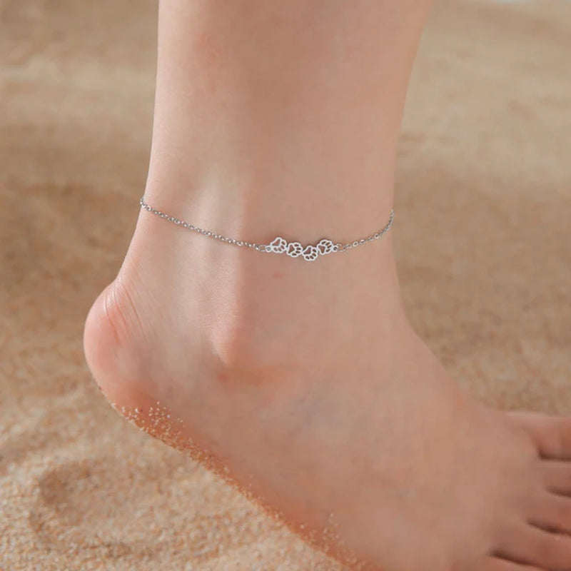 Walking Cat Ankle Bracelet Women Stainless Steel Anklet Summer Accessories Fashion Jewelry