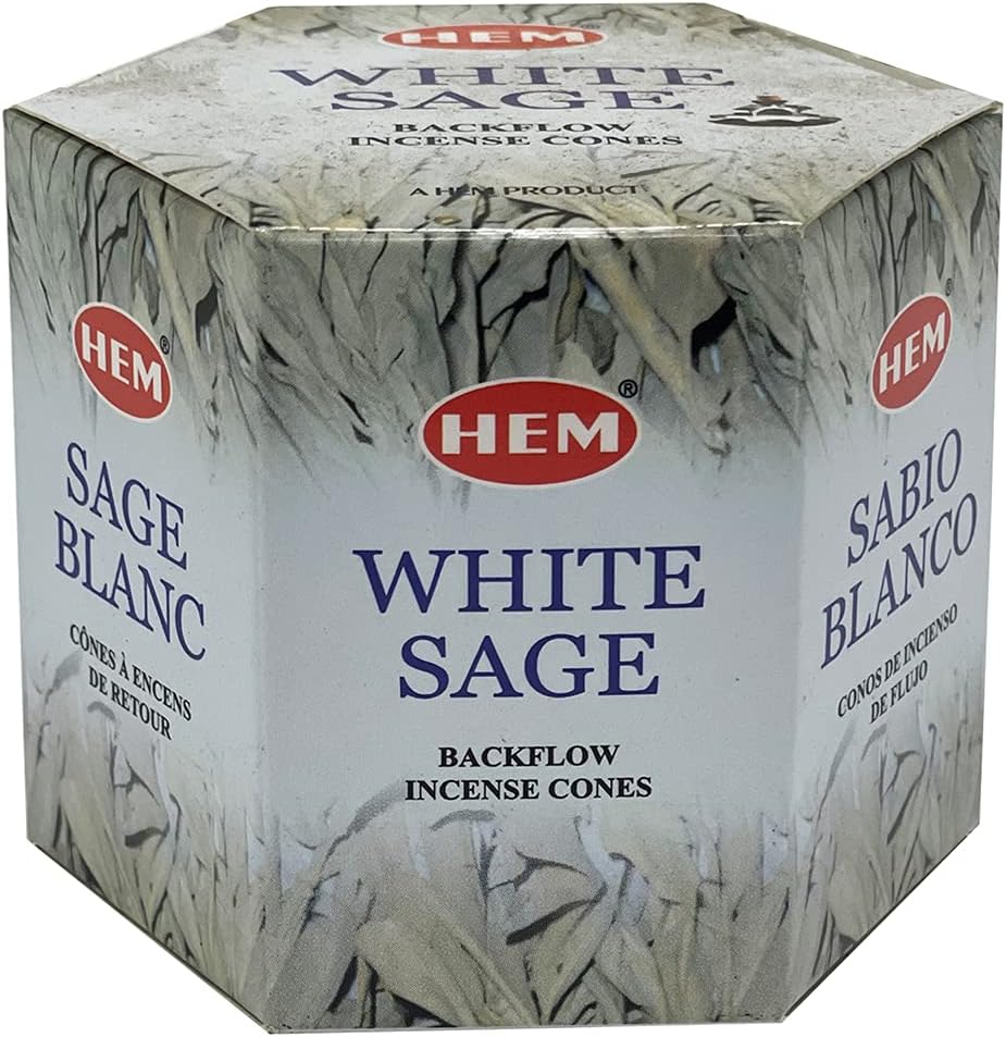 White Sage Backflow Incense Cones for Waterfall and Mat Bundle Inciensos Aromaticos|Incienso|Inciense|Insienso