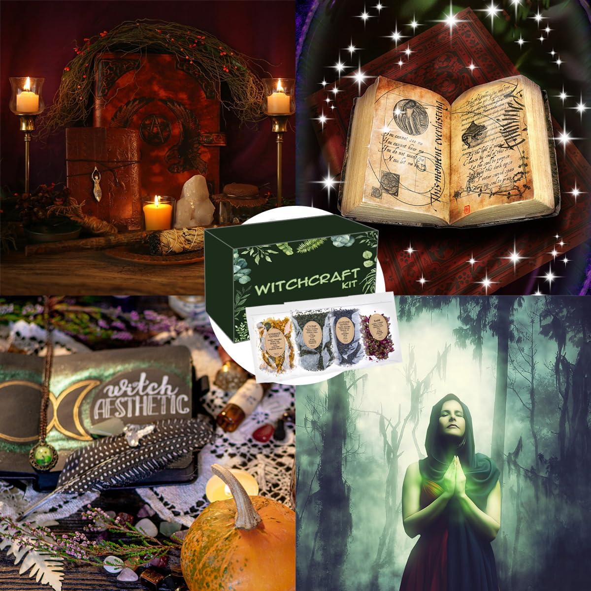 36Pcs Dried Herbs for Spellcraft, Witchcraft Supplies for Witch Spells, Pagan, Rituals, Metaphysical Divination Supplies
