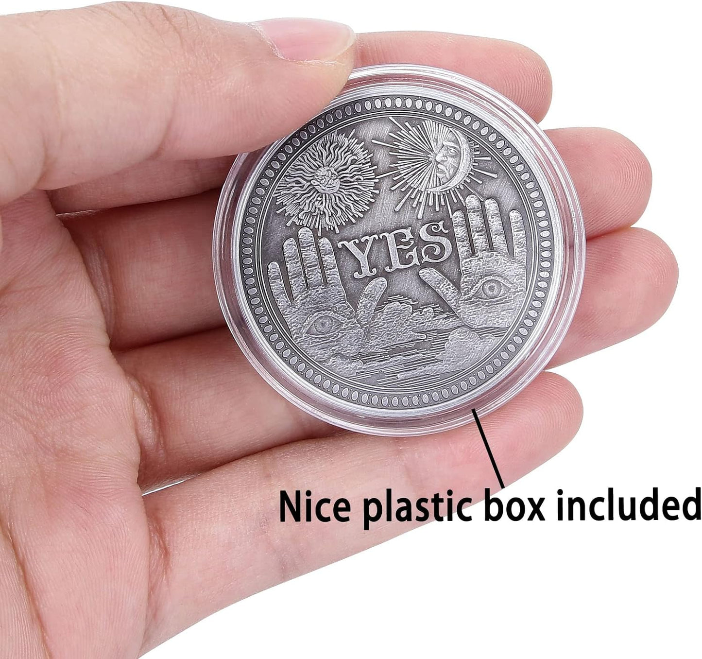 Yes No Coin Challenge Coin Decision Maker Coins Divination Gold Color or Silver Color | Occult | Witchcraft | Wicca | Spiritual | Altar Supplies | Metaphysical