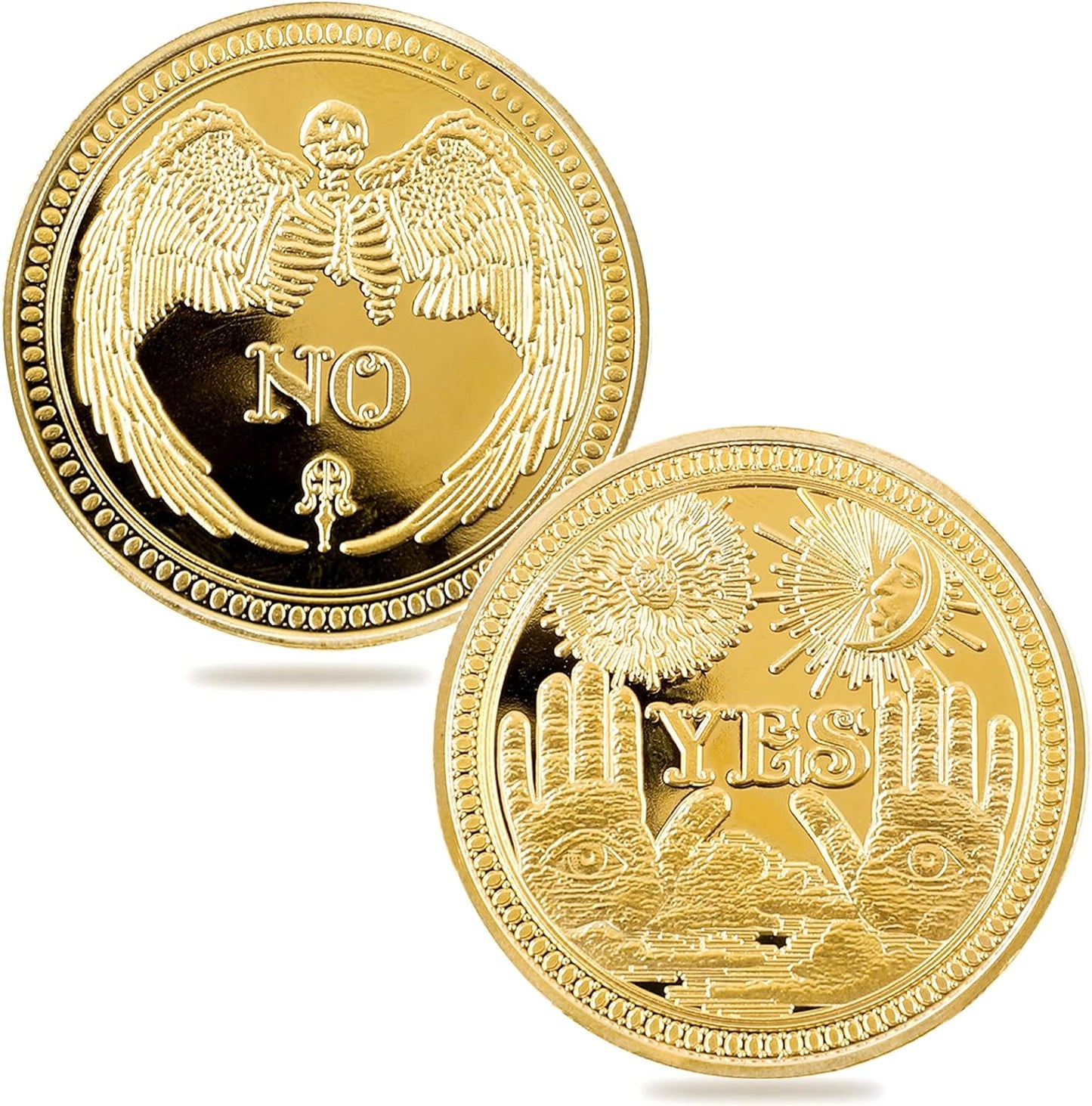Yes No Coin Challenge Coin Decision Maker Coins Divination Gold Color or Silver Color | Occult | Witchcraft | Wicca | Spiritual | Altar Supplies | Metaphysical