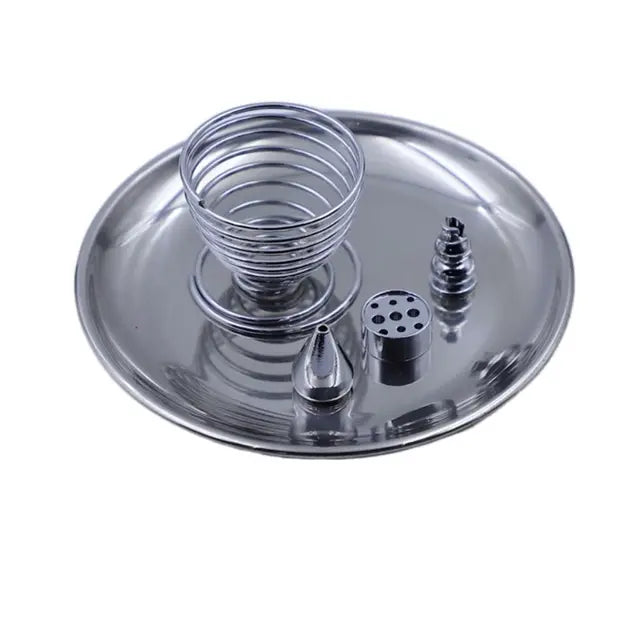 5 in 1 Incense Burner, Palo Santo Holder, Sage Holder, Incense Holder for Incense Sticks/Coil Incense/Incense Cones, 5.5 inches Brass Ash Catcher Smudge plate