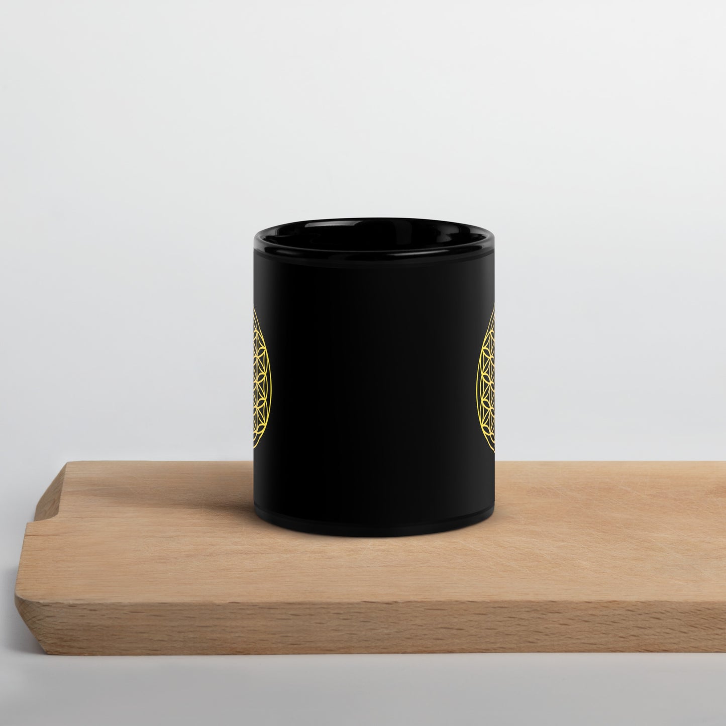 Flower of Life mug - Seed of Life coffee mug - Black Glossy Mug