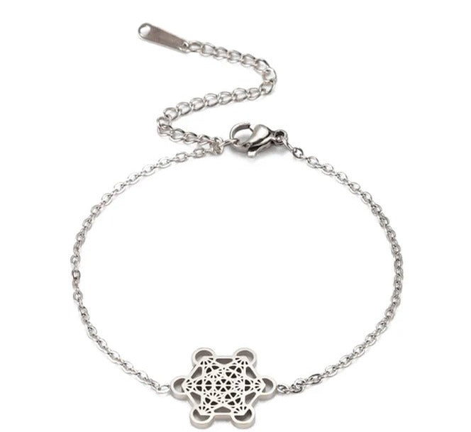 Archangel Metatron Cube Bracelet Sacred Geometry Box Chain Bracelet Stainless Steel Jewelry