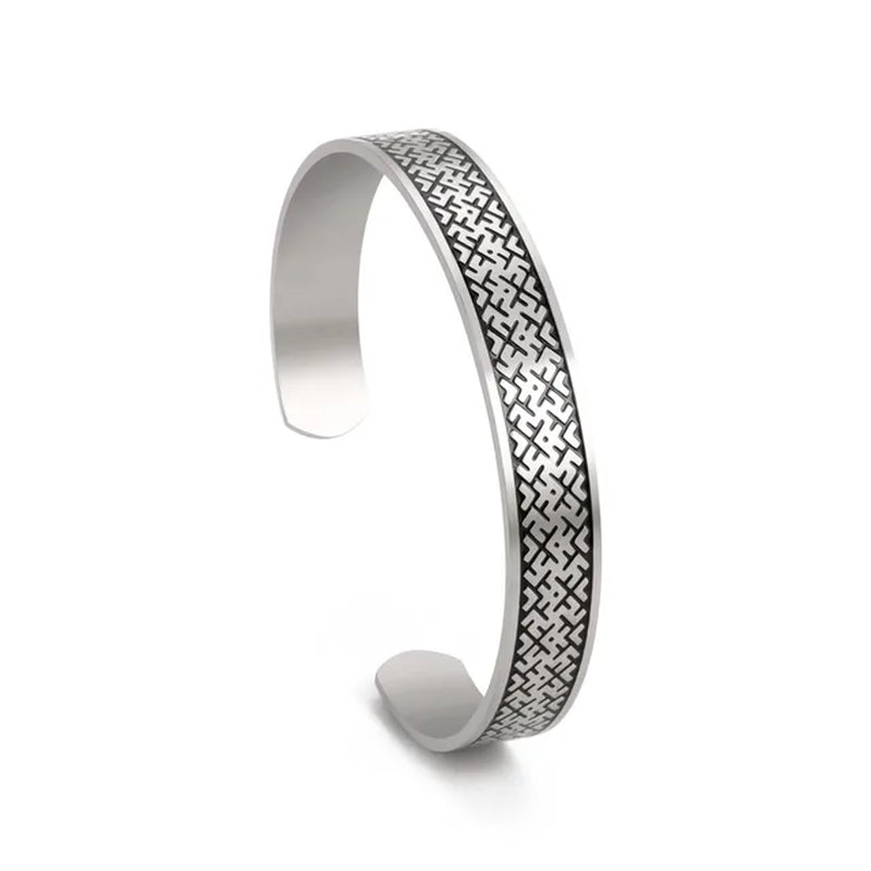 Triquetra Cuff Bangle for Women Men Stainless Steel Bracelet Jewelry Good Luck Protection Celtics Irish Knots