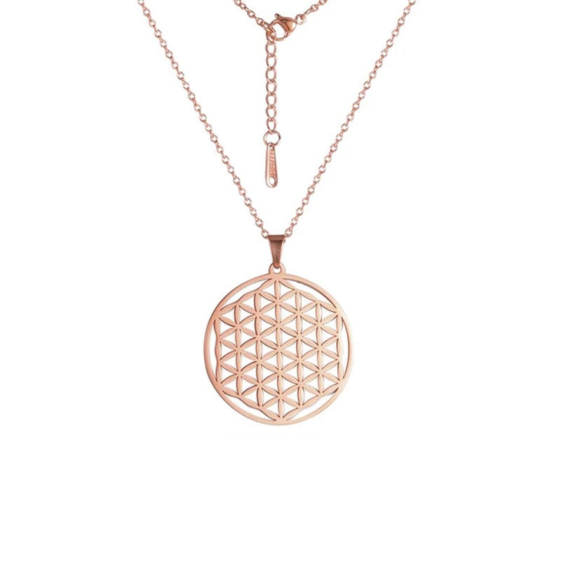 Flower of Life Sacred Geometry Stainless Steel Necklace