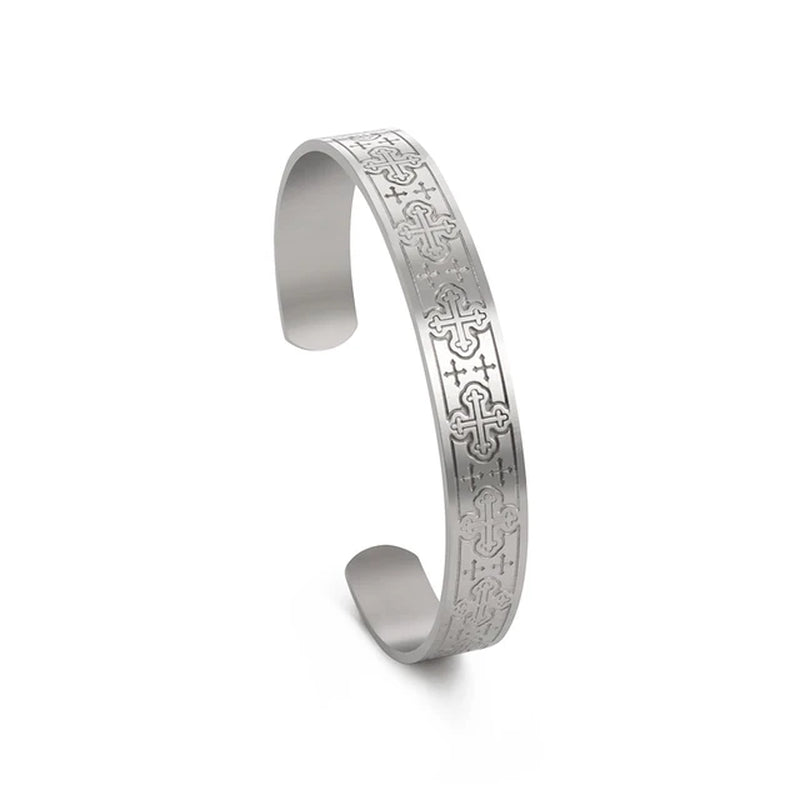 Triquetra Cuff Bangle for Women Men Stainless Steel Bracelet Jewelry Good Luck Protection Celtics Irish Knots