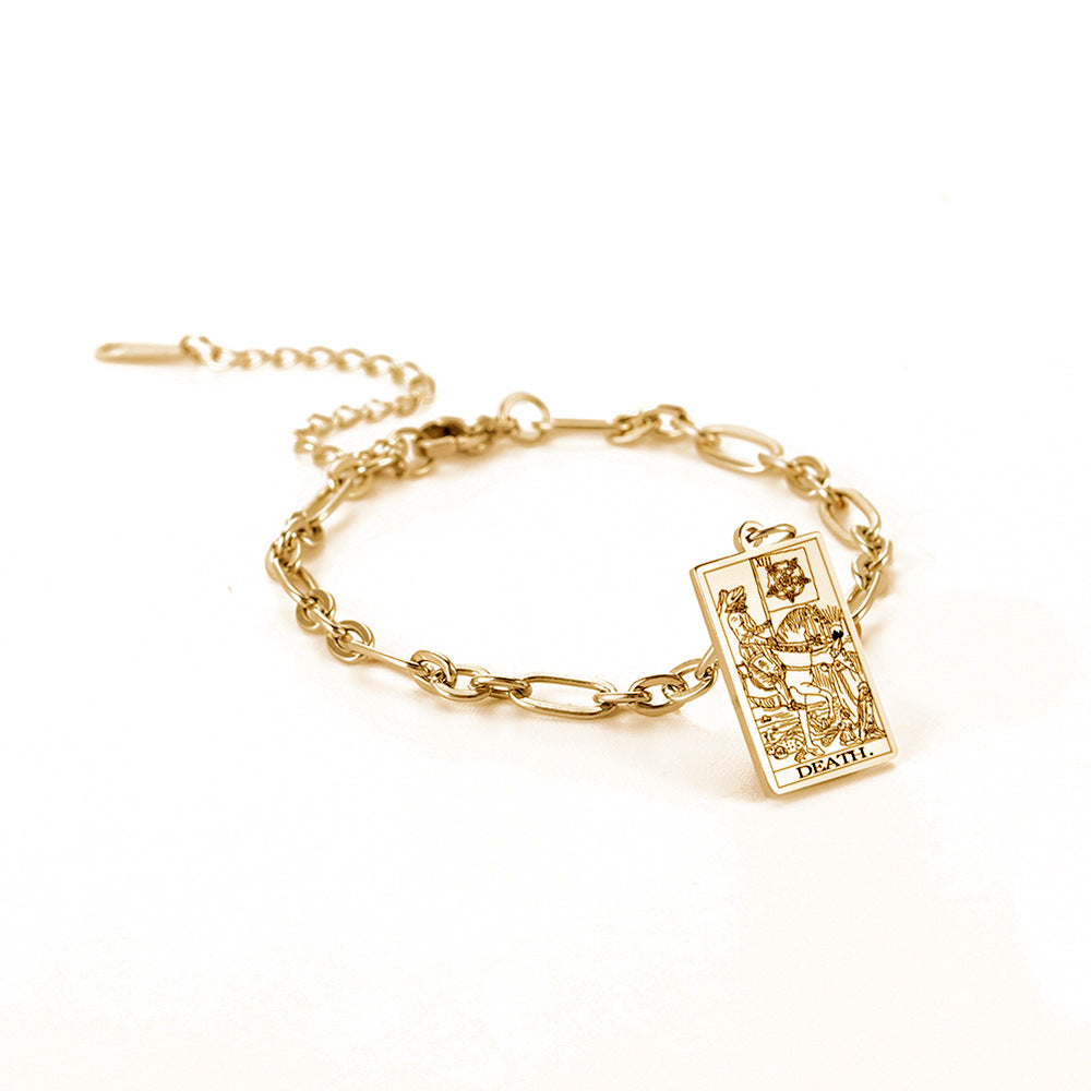 Esoterica Tarot Card Bracelets - Gold or Silver color with Adjustable oval link chain