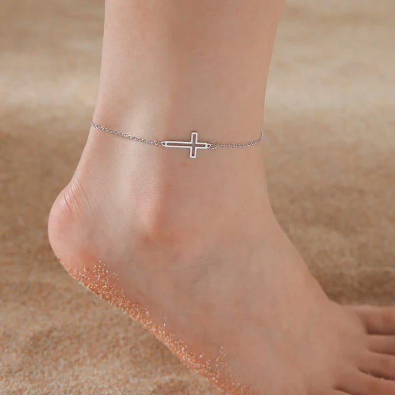 Walking Cat Ankle Bracelet Women Stainless Steel Anklet Summer Accessories Fashion Jewelry 