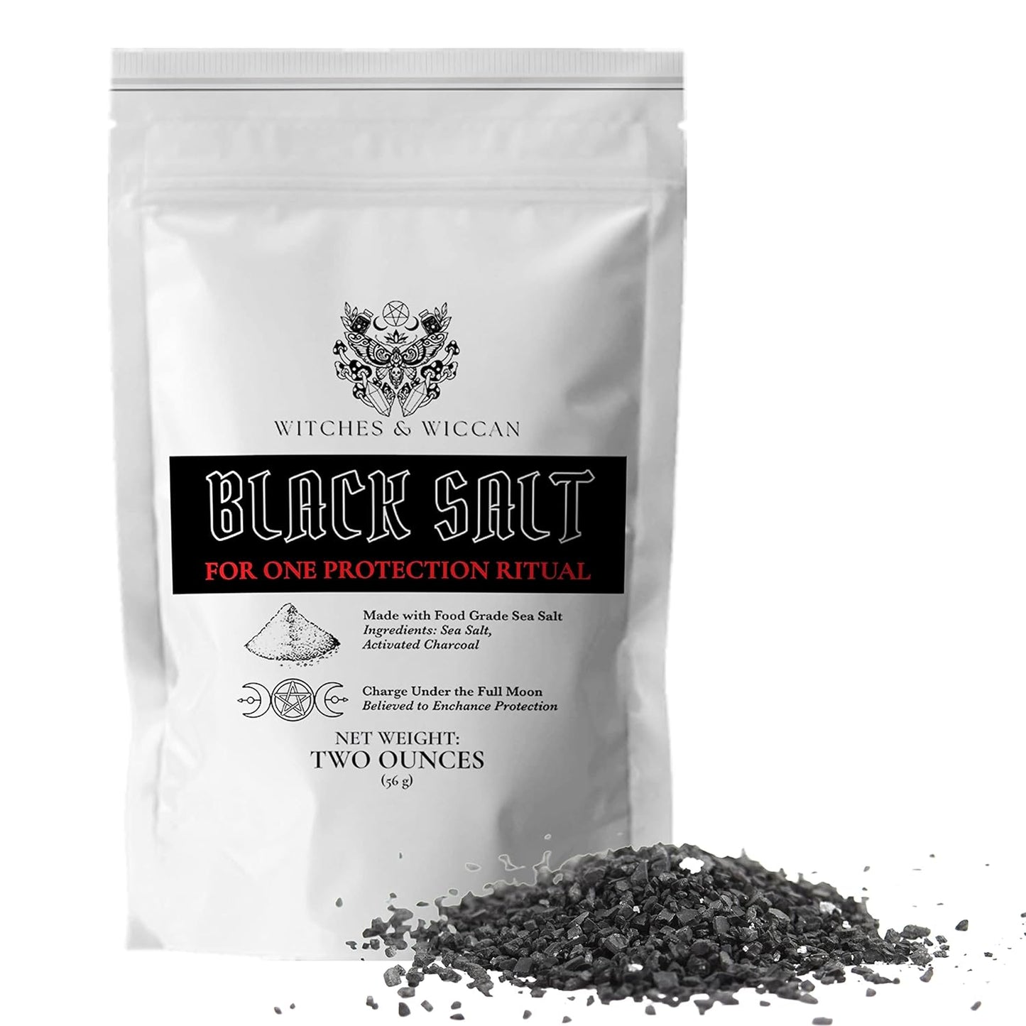 Black Salt for Protection Rituals, Wiccan Supplies, Sal Negra Para Rituales De Brujeria (2 Oz Bag) - Witches & Wiccan Witchcraft Supplies