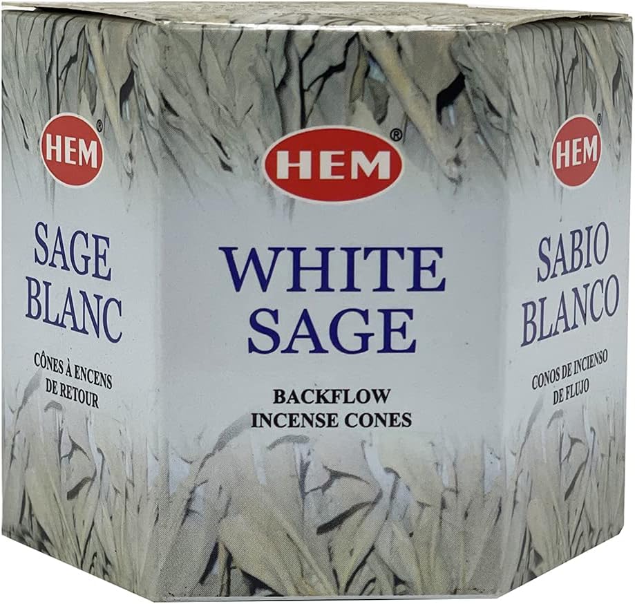 White Sage Backflow Incense Cones for Waterfall and Mat Bundle Inciensos Aromaticos|Incienso|Inciense|Insienso