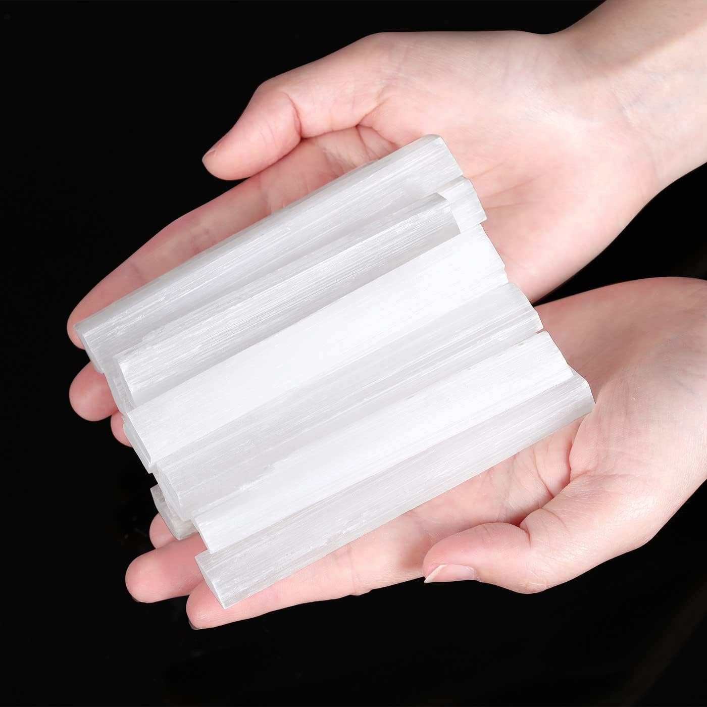 12 PCs Selenite Sticks Large Selenite Crystal Wands 4 inch White Raw Rough Crystals Bulk for Healing Reiki Metaphysical Energy Drawing Protection Wiccan Altar Supplies