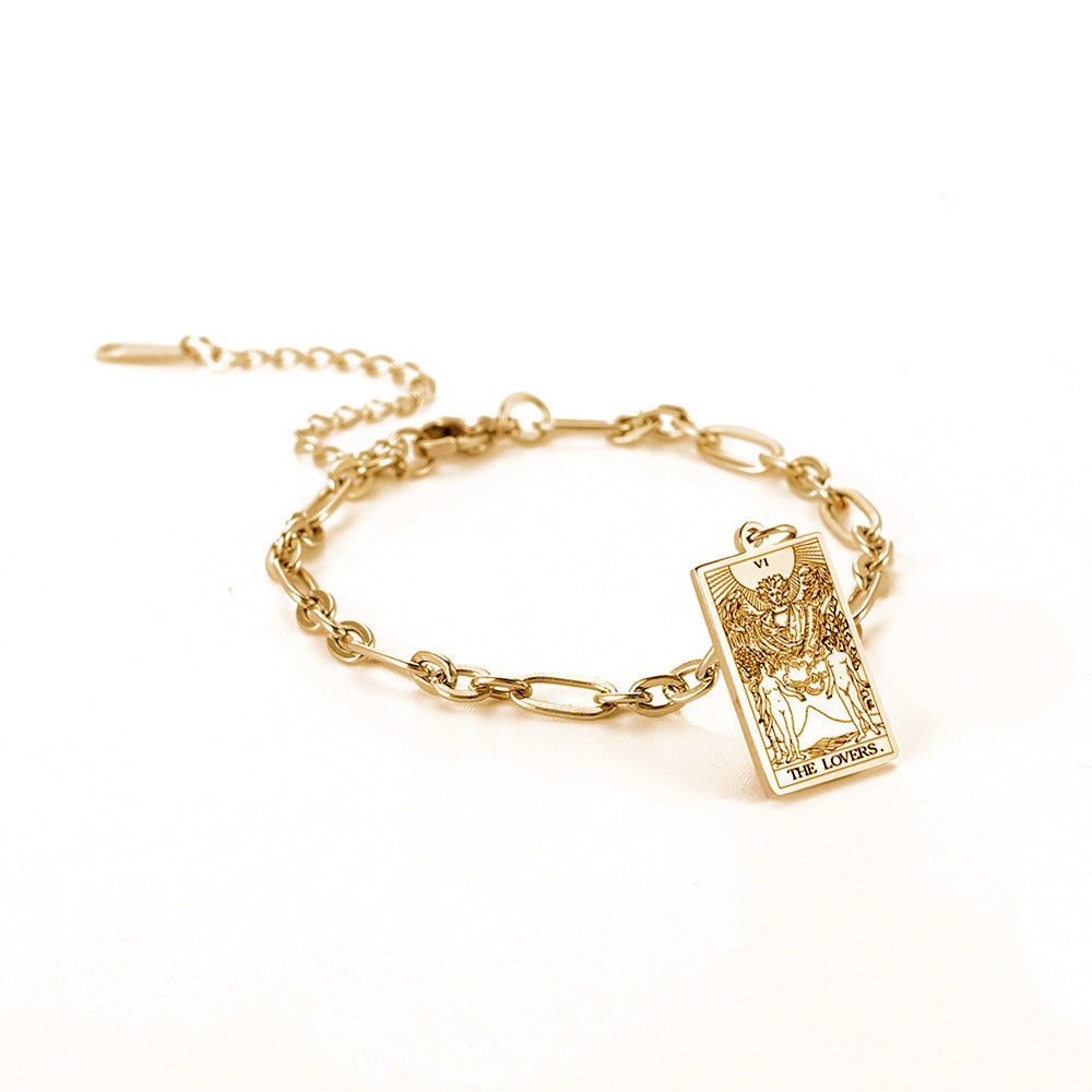 Esoterica Tarot Card Bracelets - Gold or Silver color with Adjustable oval link chain