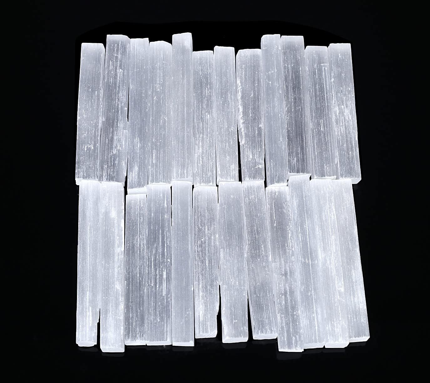 12 PCs Selenite Sticks Large Selenite Crystal Wands 4 inch White Raw Rough Crystals Bulk for Healing Reiki Metaphysical Energy Drawing Protection Wiccan Altar Supplies