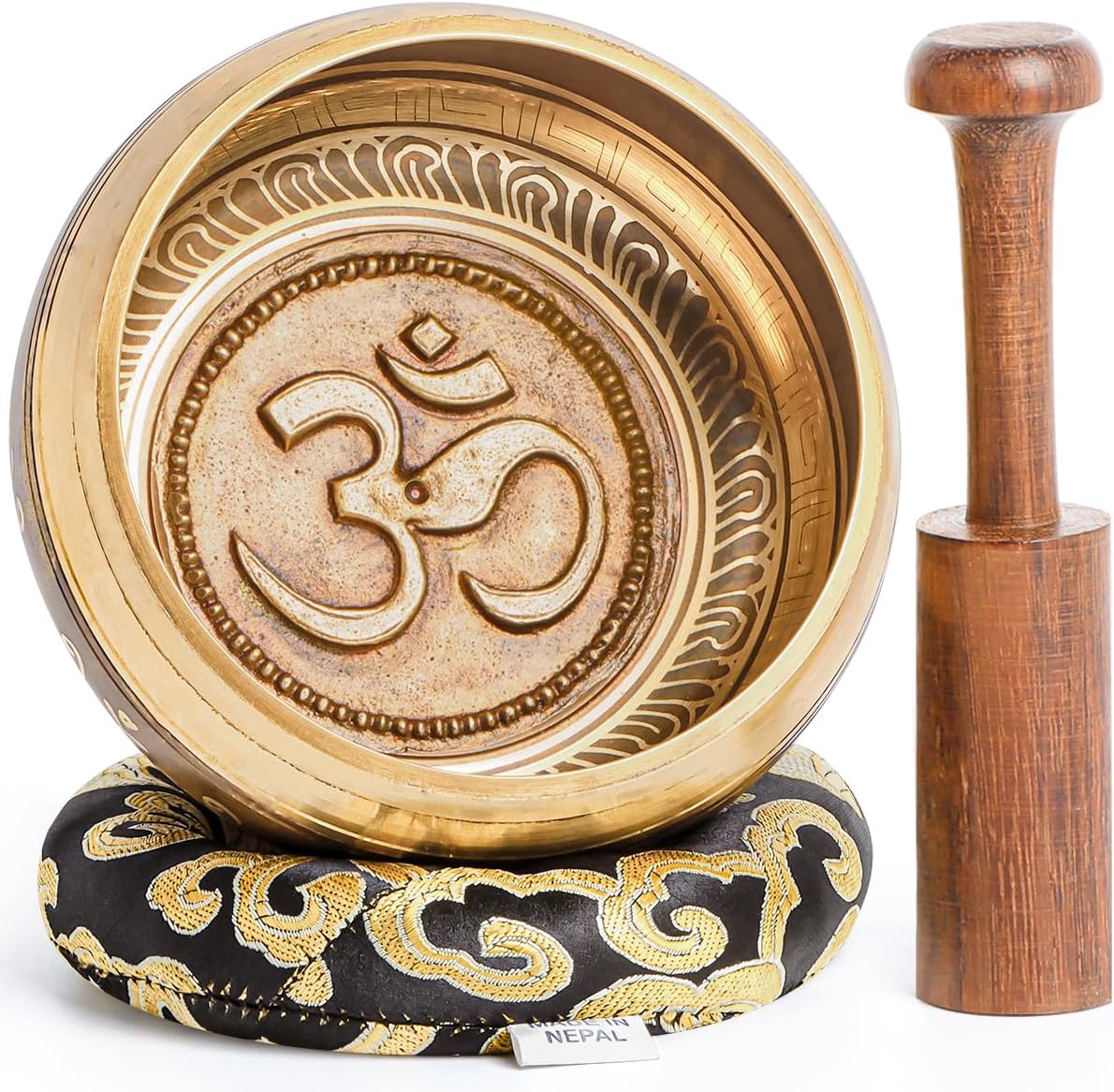 4.5” Large Tibetan Singing Bowls, Singing Sound Bowl Handcrafted in Nepal for Yoga,Chakra Healing,Stress Relief Self Care Gifts for Women and Men Christmas Gifts (4.5" Buddha)