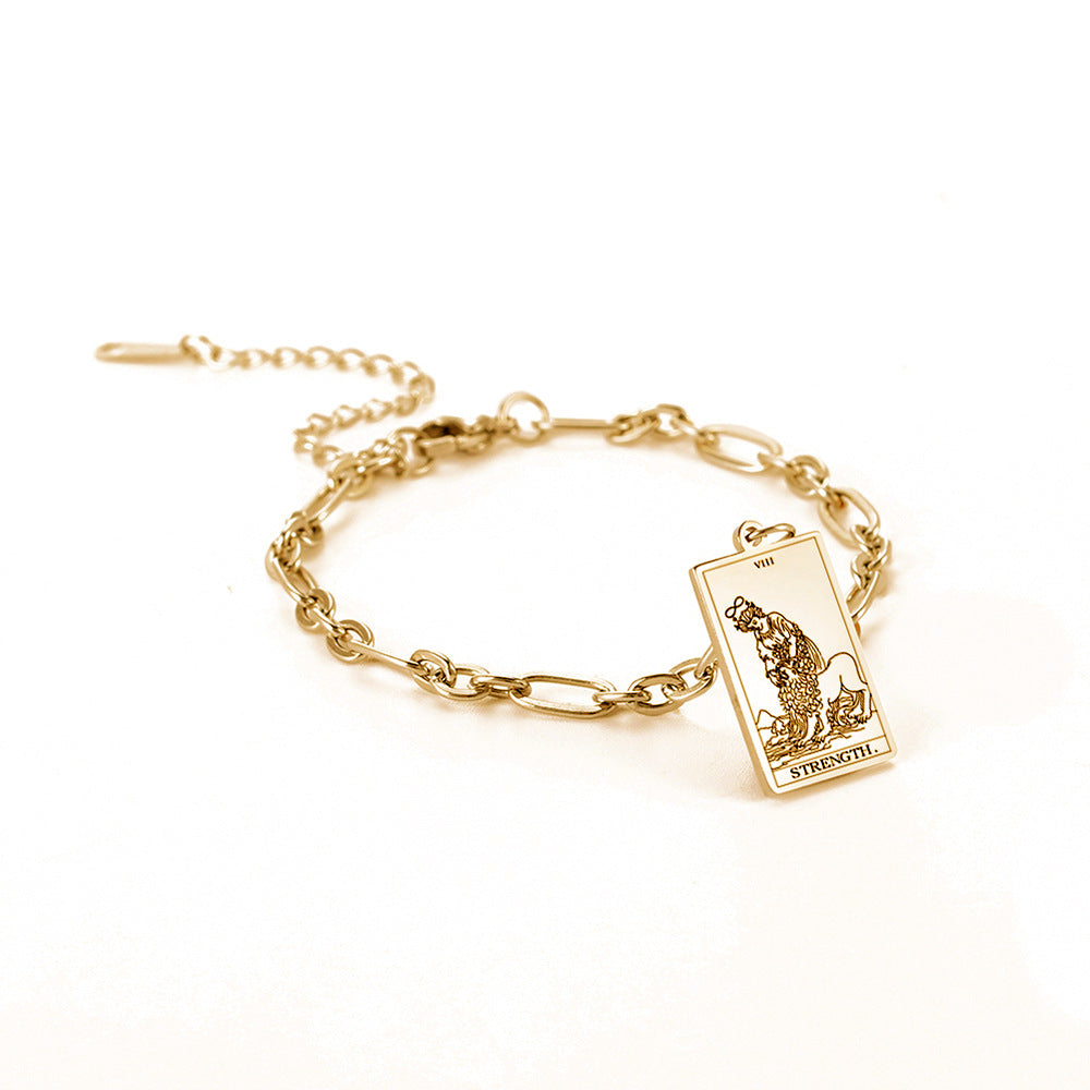 Esoterica Tarot Card Bracelets - Gold or Silver color with Adjustable oval link chain