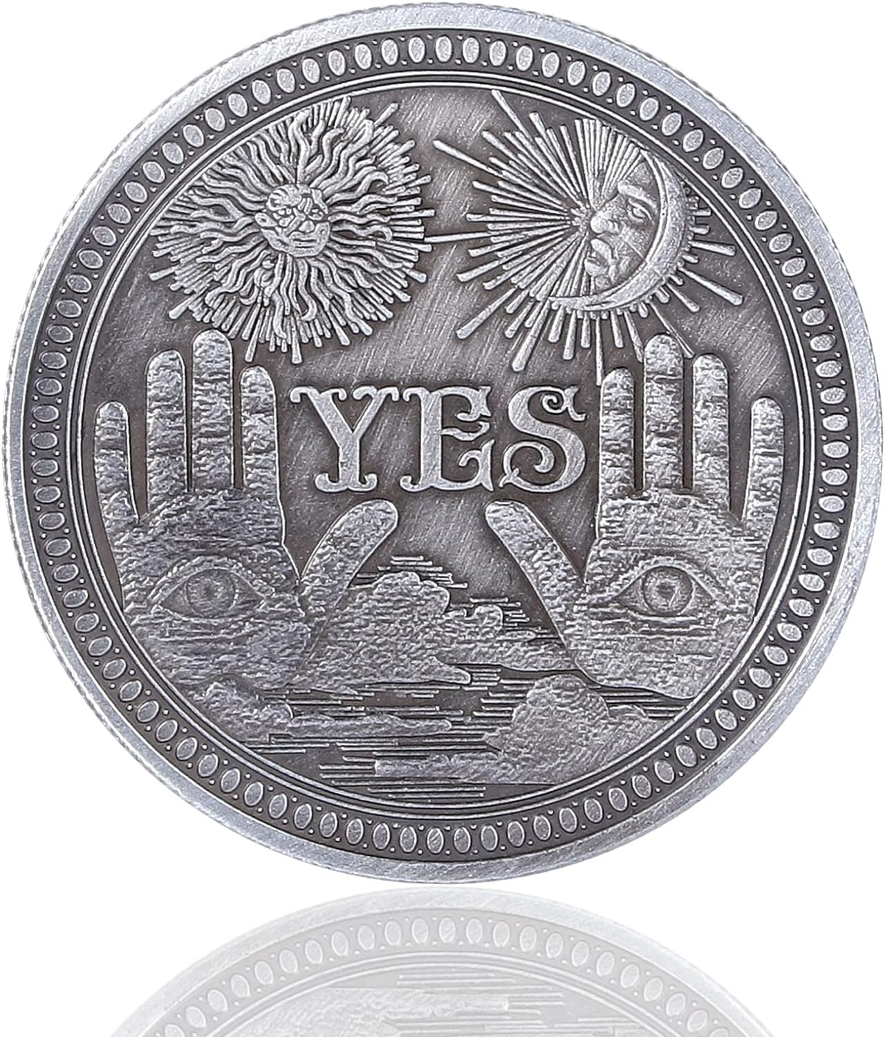 Yes No Coin Challenge Coin Decision Maker Coins Divination Gold Color or Silver Color | Occult | Witchcraft | Wicca | Spiritual | Altar Supplies | Metaphysical 