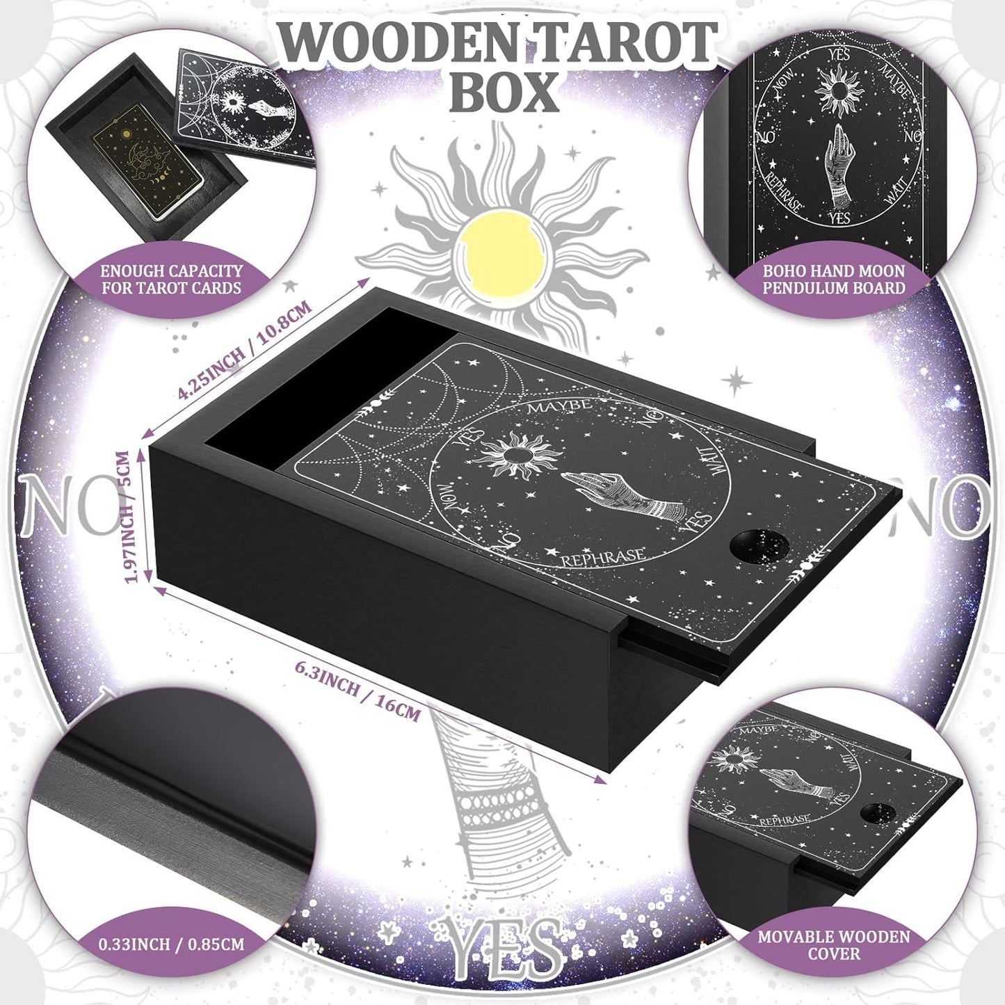 Tarot Card Holder Wooden Tarot Card Storage Box Tarot Card Display Stand