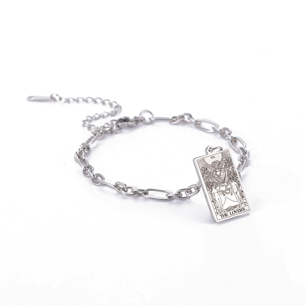 Esoterica Tarot Card Bracelets - Gold or Silver color with Adjustable oval link chain