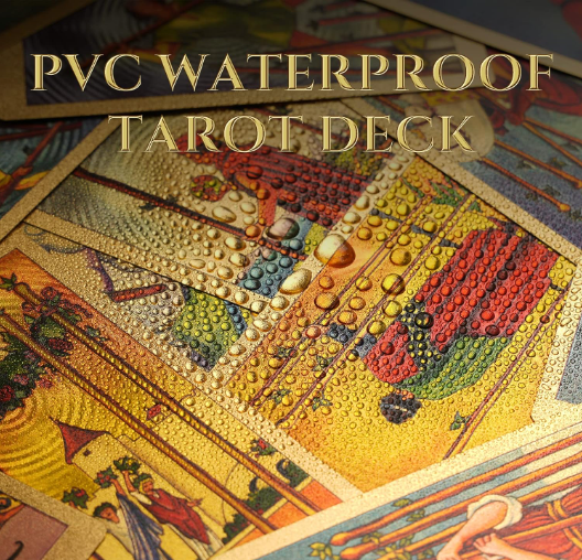 Classic Tarot Cards Rider - Waite style Gold Foil Tarot Deck - 78 Tarot Card Set with Guidebook, Beautiful Gold Foil Waterproof and Wear Resistant Tarot Cards