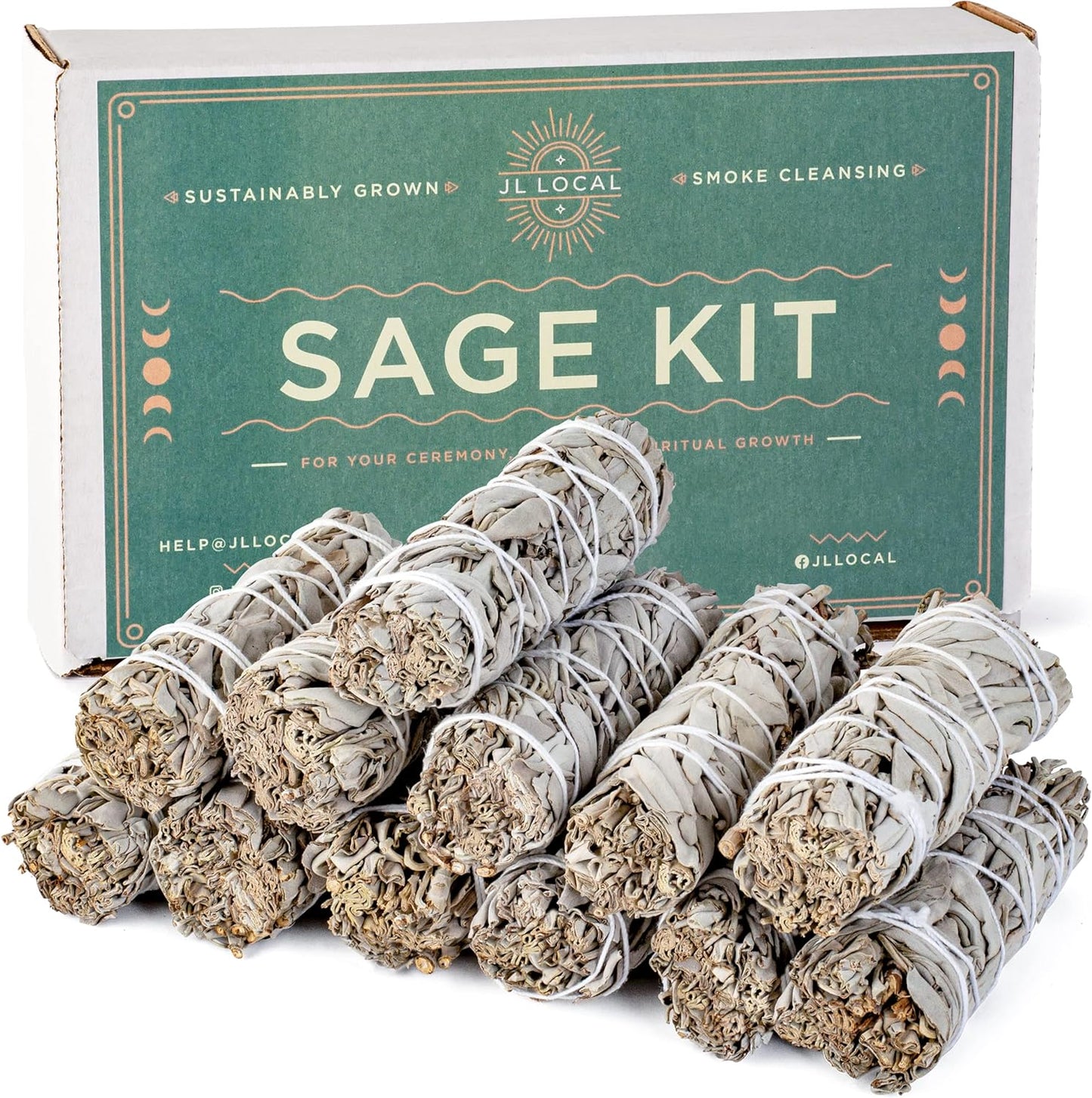 Handcrafted 4 Inch White Sage Sticks - Fresh, Natural California Sage Smudge Sticks with Instructions & Blessings - Wand Sage for Cleansing House Negative Energy & Other Smudging Rituals