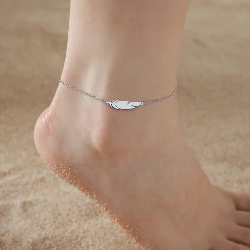 Walking Cat Ankle Bracelet Women Stainless Steel Anklet Summer Accessories Fashion Jewelry 