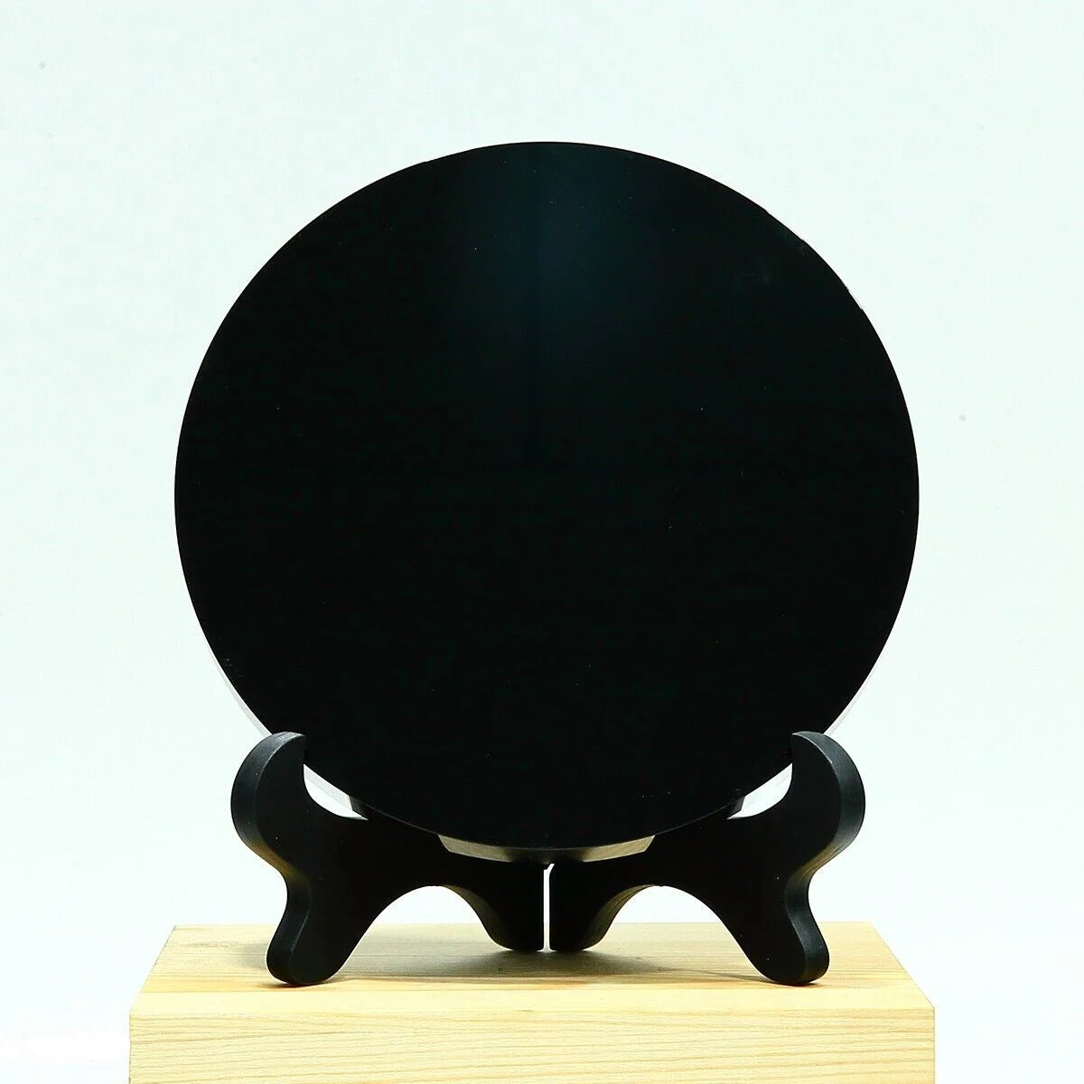 Natural Obsidian Scrying Mirror with Stand - Divination Mirror Feng Shui Mirror Decoration Meditation Gem