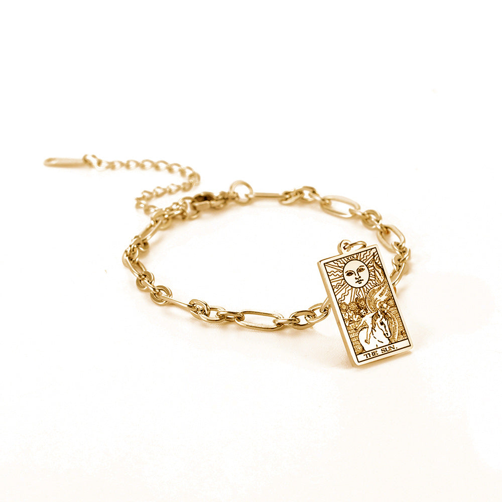 Esoterica Tarot Card Bracelets - Gold or Silver color with Adjustable oval link chain