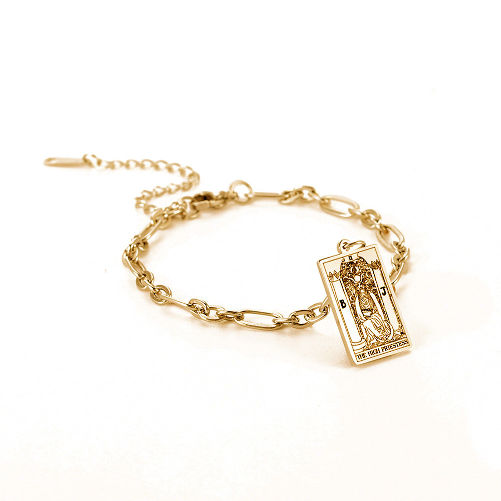 Esoterica Tarot Card Bracelets - Gold or Silver color with Adjustable oval link chain