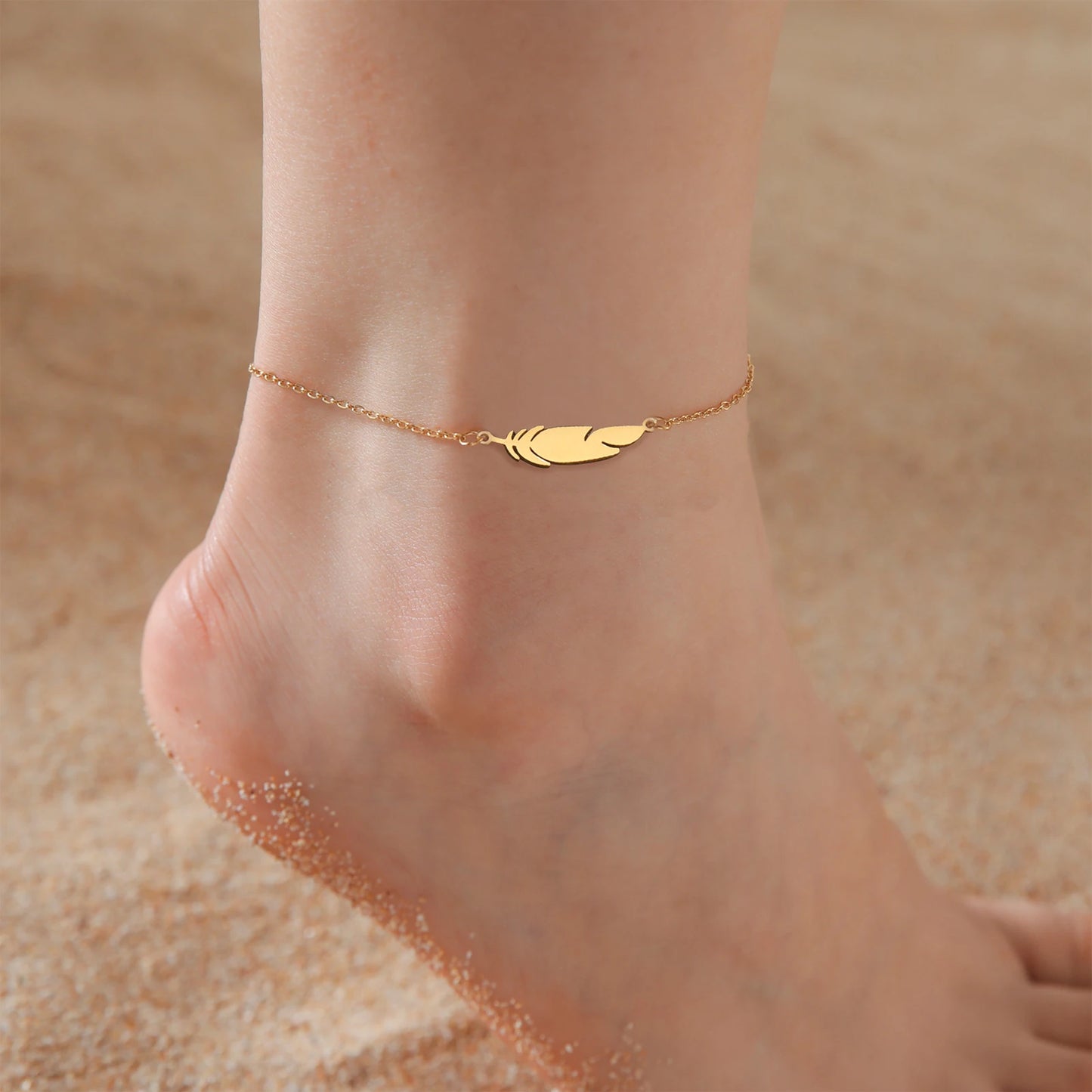 Walking Cat Ankle Bracelet Women Stainless Steel Anklet Summer Accessories Fashion Jewelry 