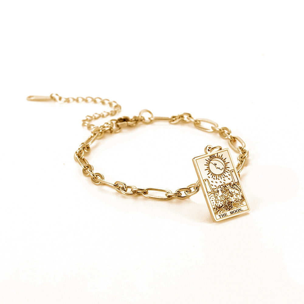 Esoterica Tarot Card Bracelets - Gold or Silver color with Adjustable oval link chain