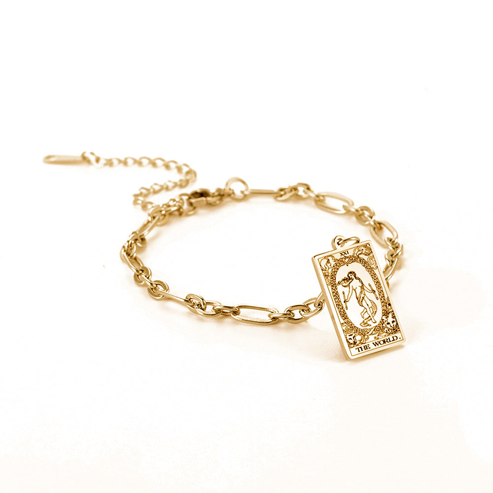 Esoterica Tarot Card Bracelets - Gold or Silver color with Adjustable oval link chain