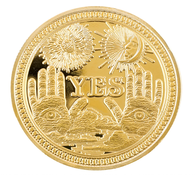 Yes No Coin Challenge Coin Decision Maker Coins Divination Gold Color or Silver Color | Occult | Witchcraft | Wicca | Spiritual | Altar Supplies | Metaphysical