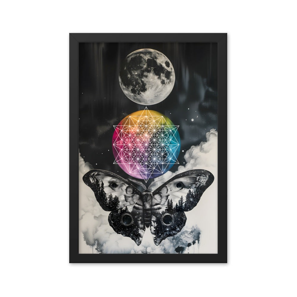 Colorful Side of the Moon - Framed photo paper poster