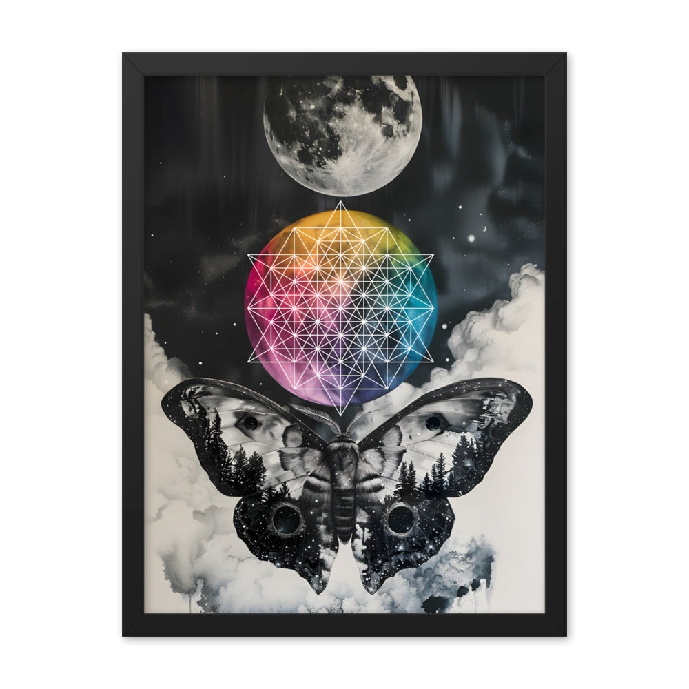 Colorful Side of the Moon - Framed photo paper poster