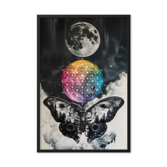 Colorful Side of the Moon - Framed photo paper poster