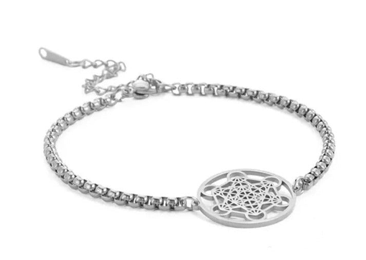 Archangel Metatron Cube Bracelet Sacred Geometry Box Chain Bracelet Stainless Steel Jewelry