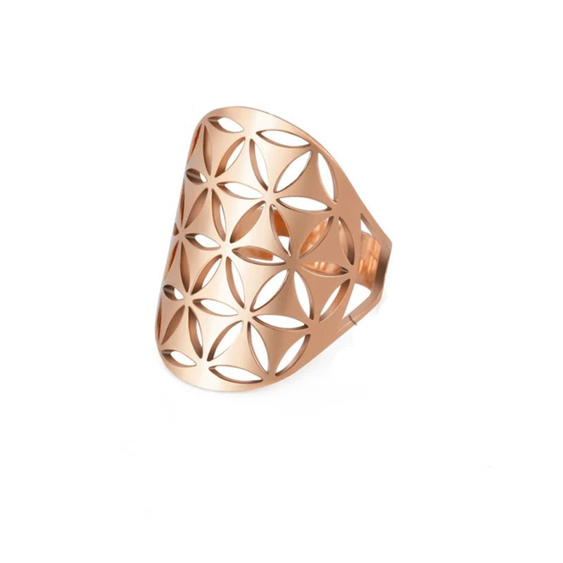 Flower of Life Ring Stainless Steel Jewelry Sacred Geometry Rings 