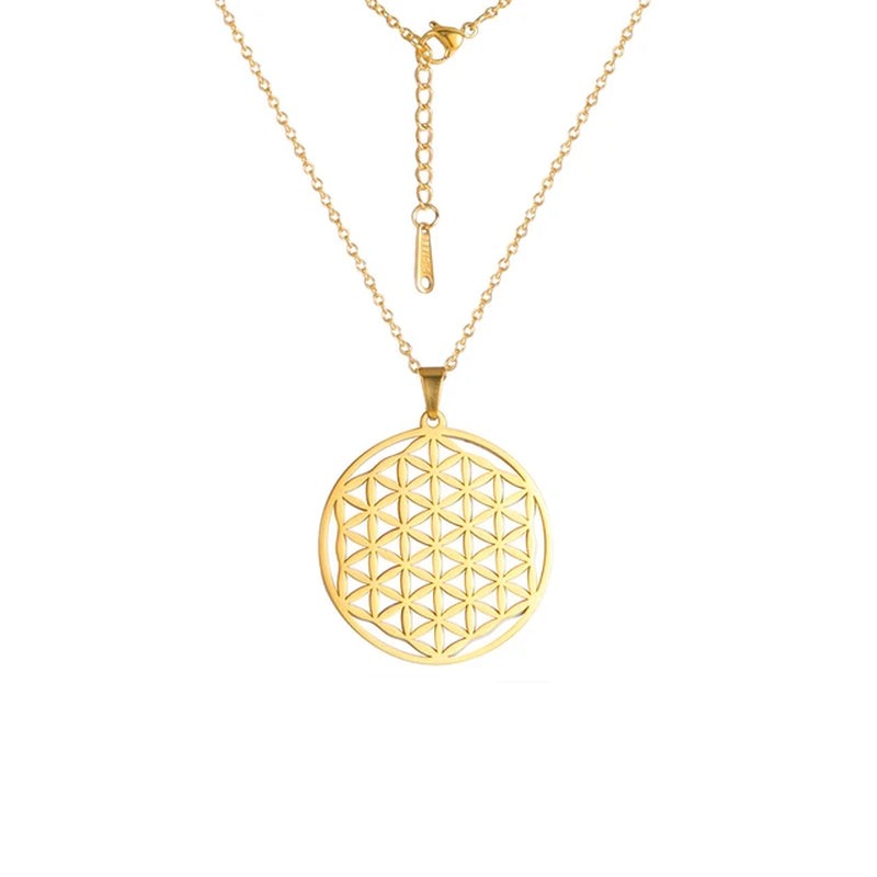 Flower of Life Sacred Geometry Stainless Steel Necklace