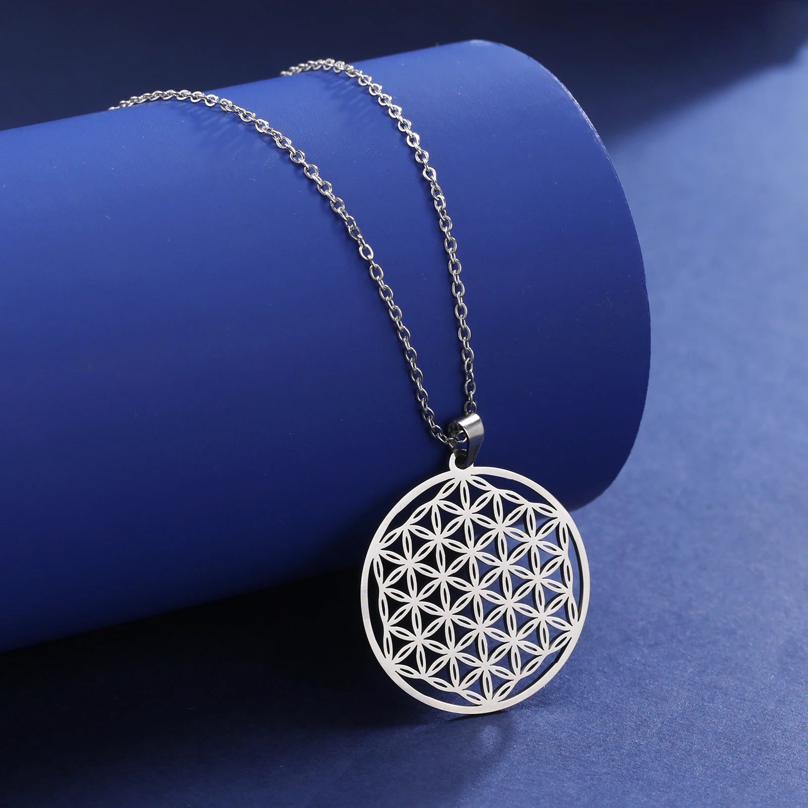 Flower of Life Sacred Geometry Stainless Steel Necklace