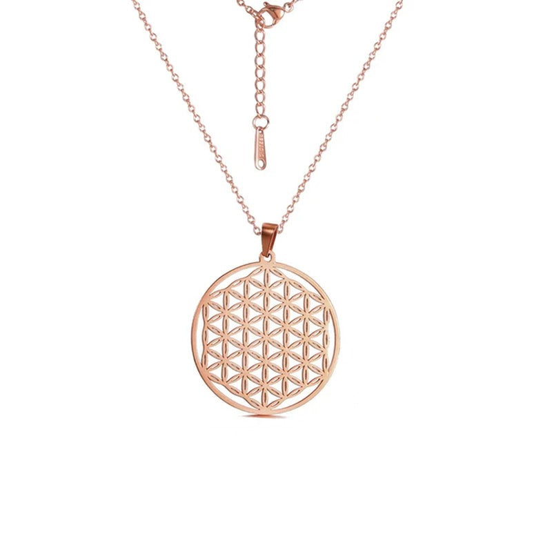 Flower of Life Sacred Geometry Stainless Steel Necklace