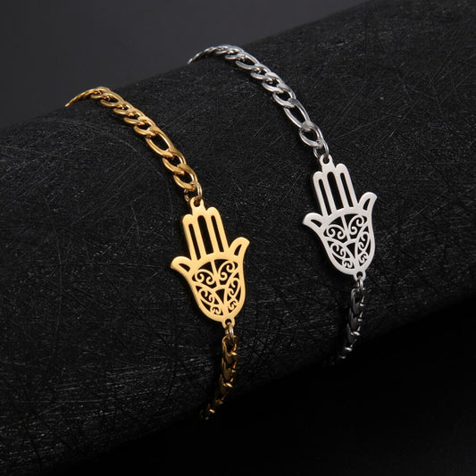 Hand of Fatima Bracelet Stainless Steel Jewelry Fashion Accessories Men Women Jewelry