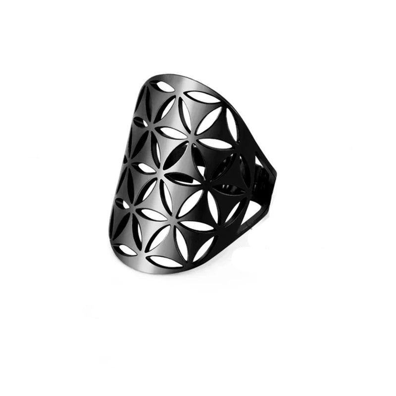 Flower of Life Ring Stainless Steel Jewelry Sacred Geometry Rings 